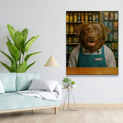 Custom Photo Shop Owner Dog Canvas Gift For Dog Lovers