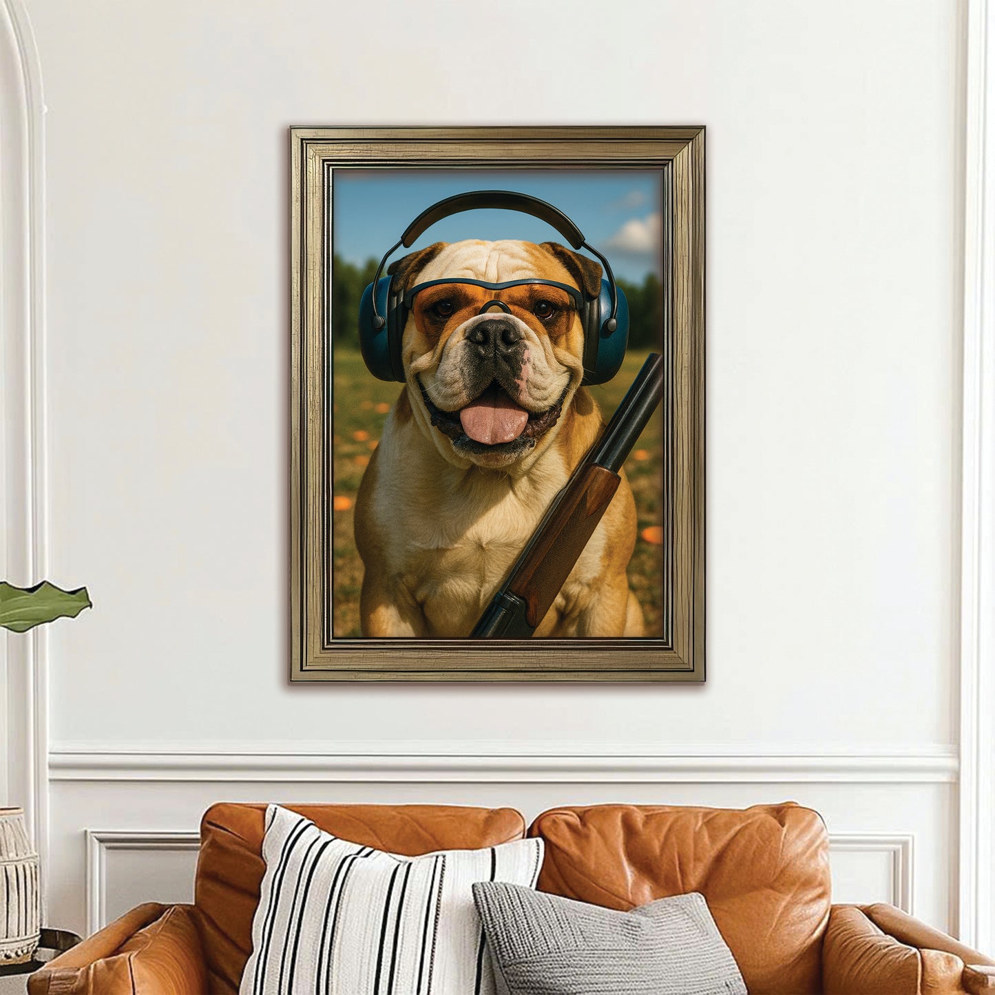 Custom Photo Lacrosse Dog Canvas Framed Wall Art Gift For Dog Lovers