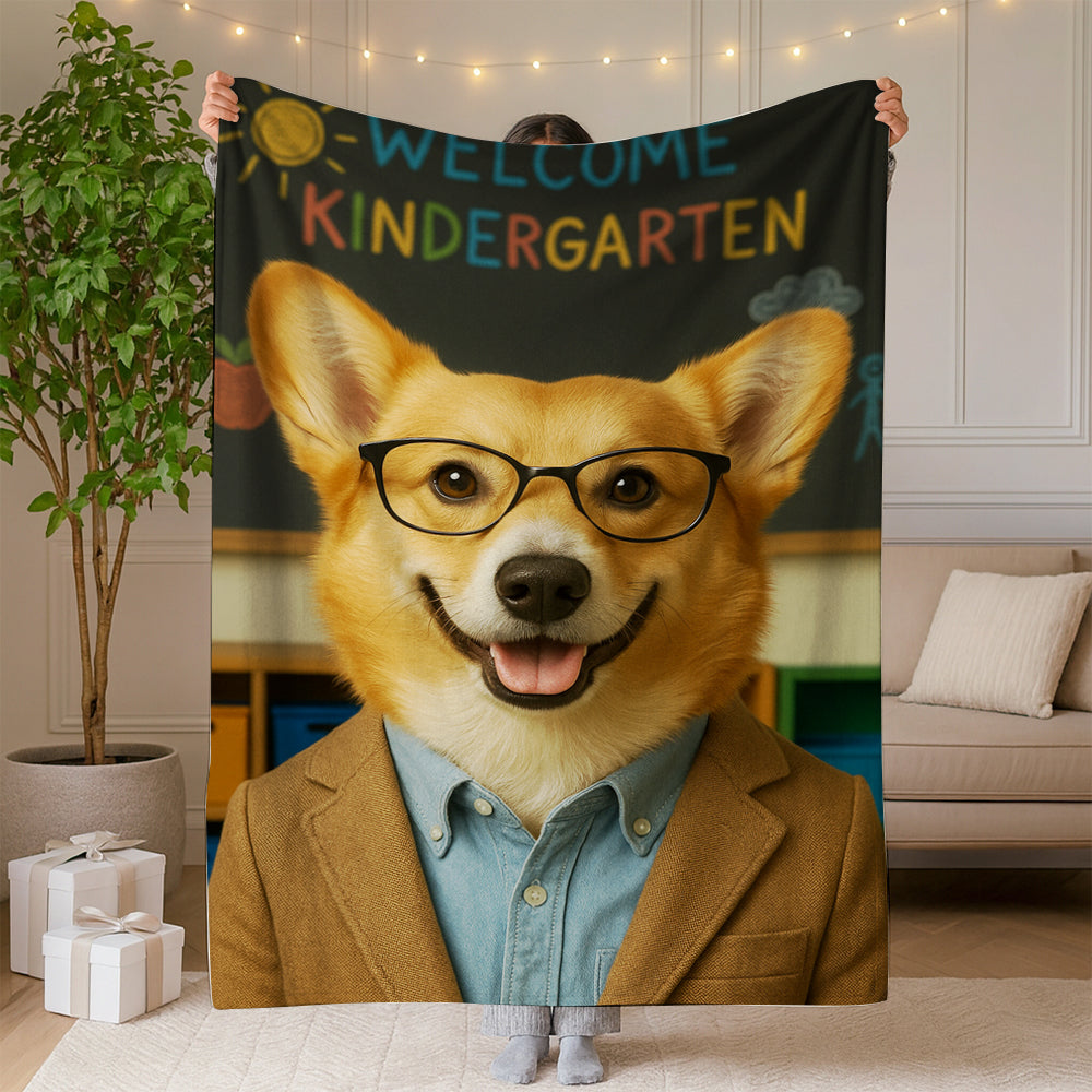 Custom Photo Kindergarten Teacher BlanketGift For Dog Lovers