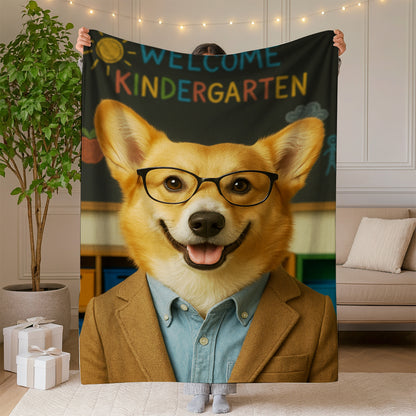 Custom Photo Kindergarten Teacher BlanketGift For Dog Lovers
