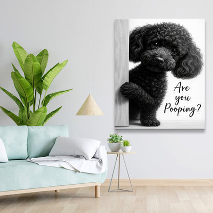 Custom Photo Dog Bathroom Canvas Gift For Dog Lover