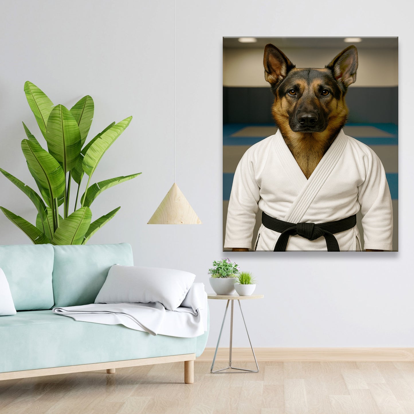 Custom Photo Jiu Jitsu Dog Canvas Gift For Dog Lovers