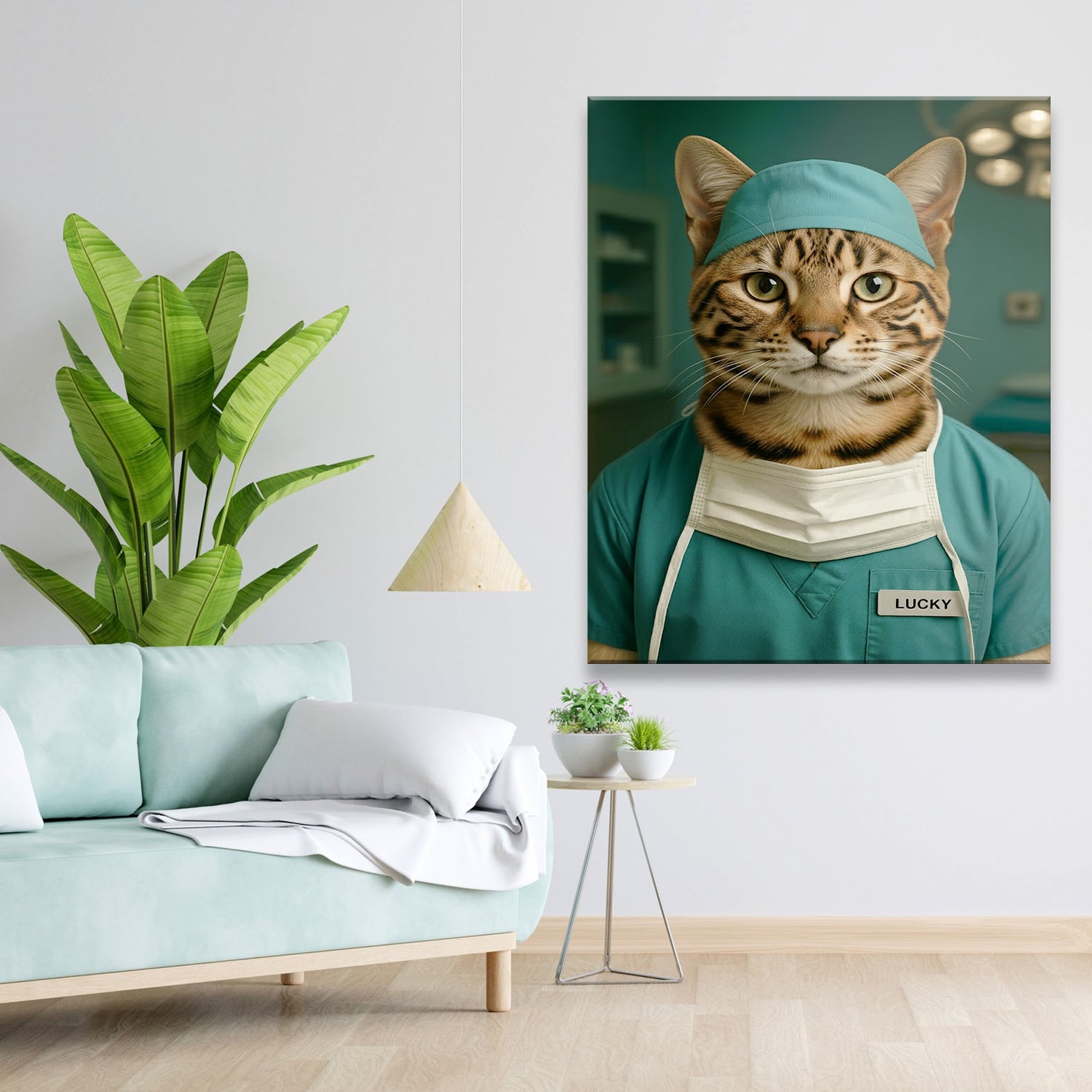 Custom Photo Surgeon Cat Canvas Gift For Cat Lovers
