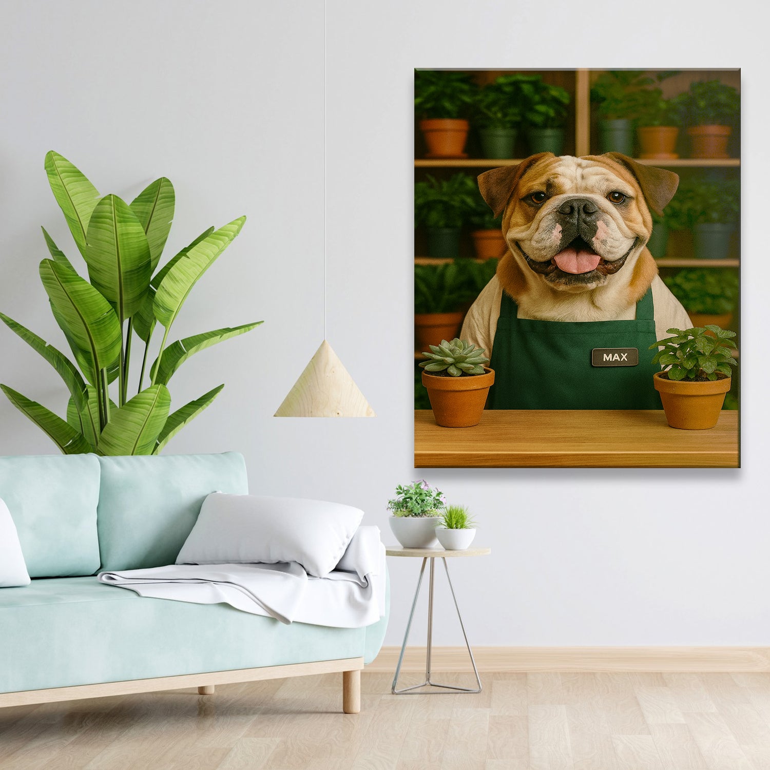 Custom Photo Gardener Dog Canvas Gift For Dog Lovers