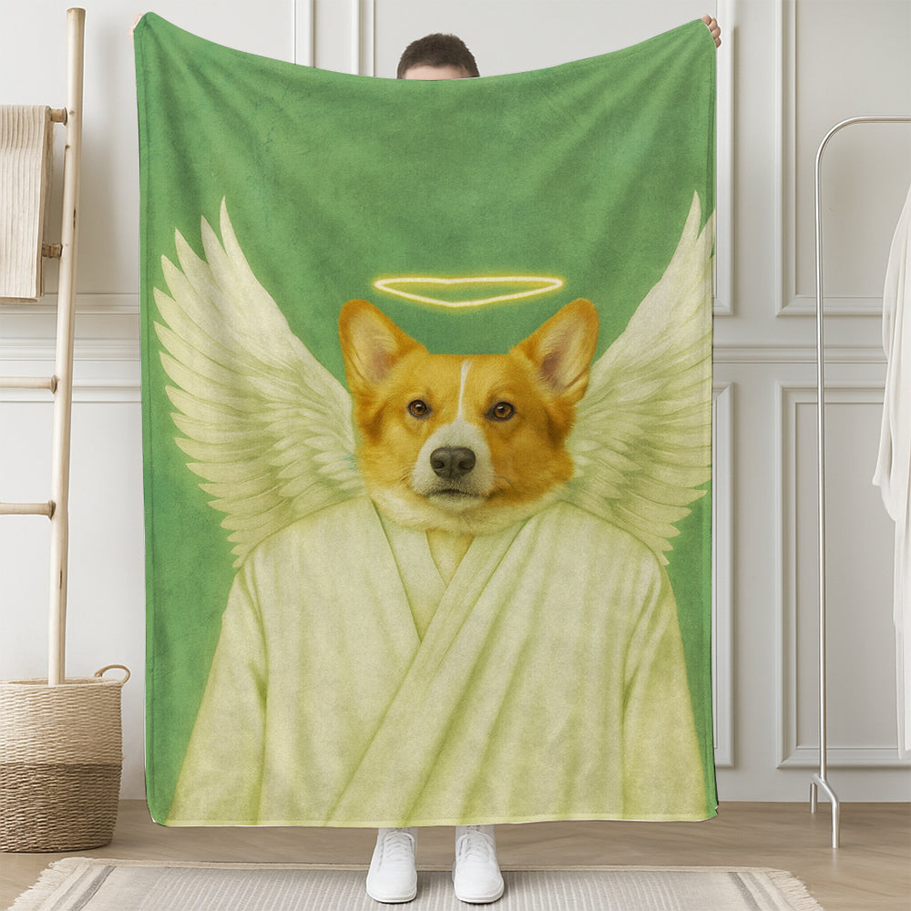 Custom Photo Angel Dog BlanketMemorial Gift For Dog