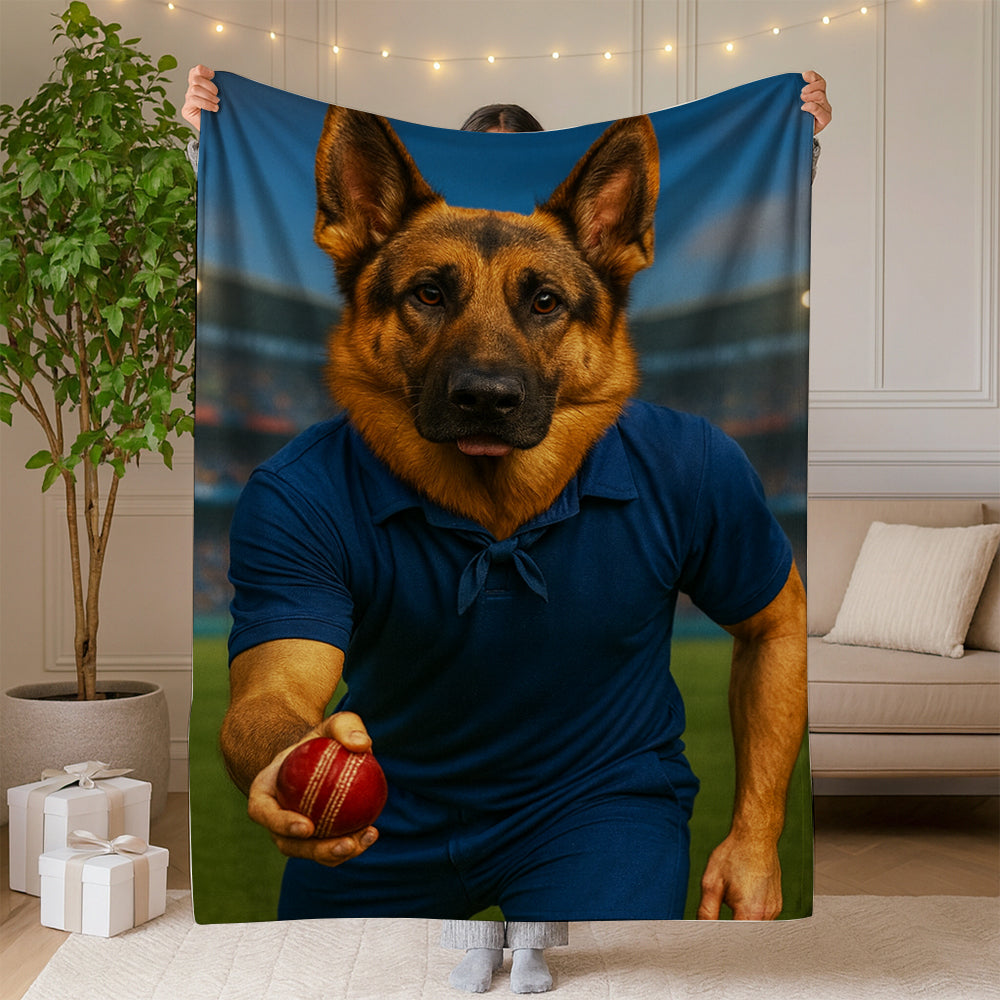 Custom Photo Bowler Dog BlanketGift For Dog Lovers