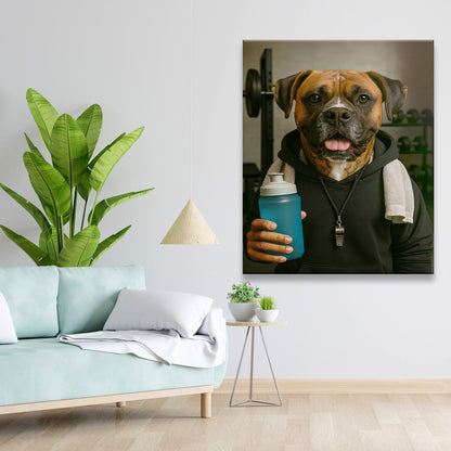 Custom Photo Personal Trainer Dog Canvas Gift For Dog Lovers