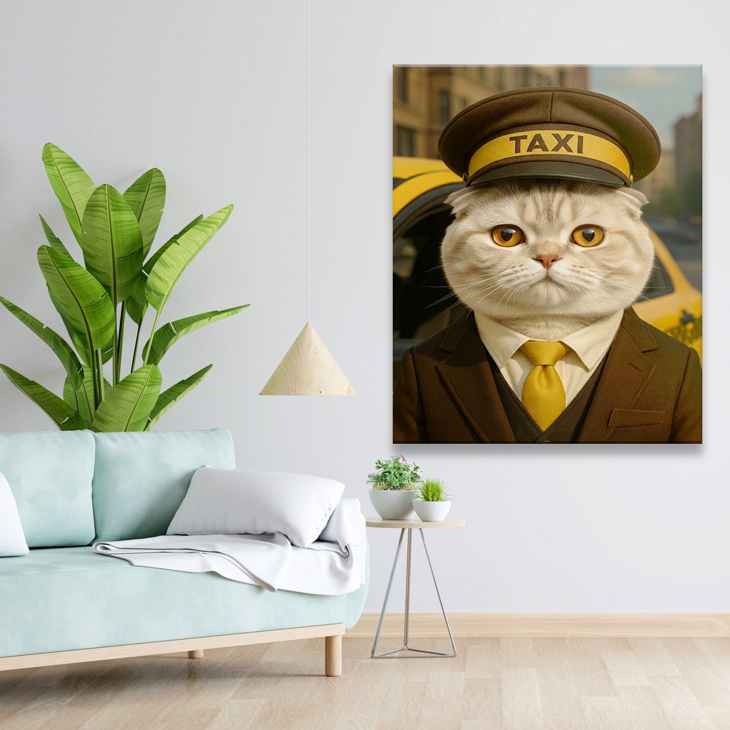 Custom Photo Taxi Driver Cat Canvas Gift For Cat Lovers