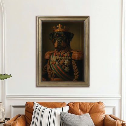 Custom Photo Dog King Crown Royal Canvas Framed Wall Art Framed Wall Art _ Gift For Dog Lovers