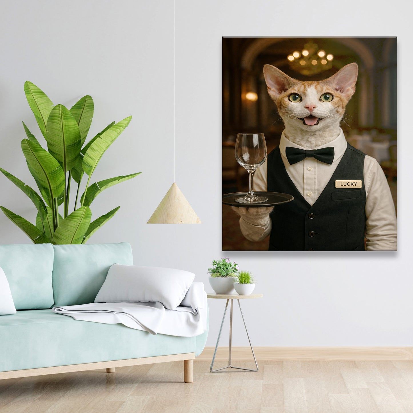 Custom Photo Canvas Waiter Restaurant Canvas Gift For Canvas Lovers