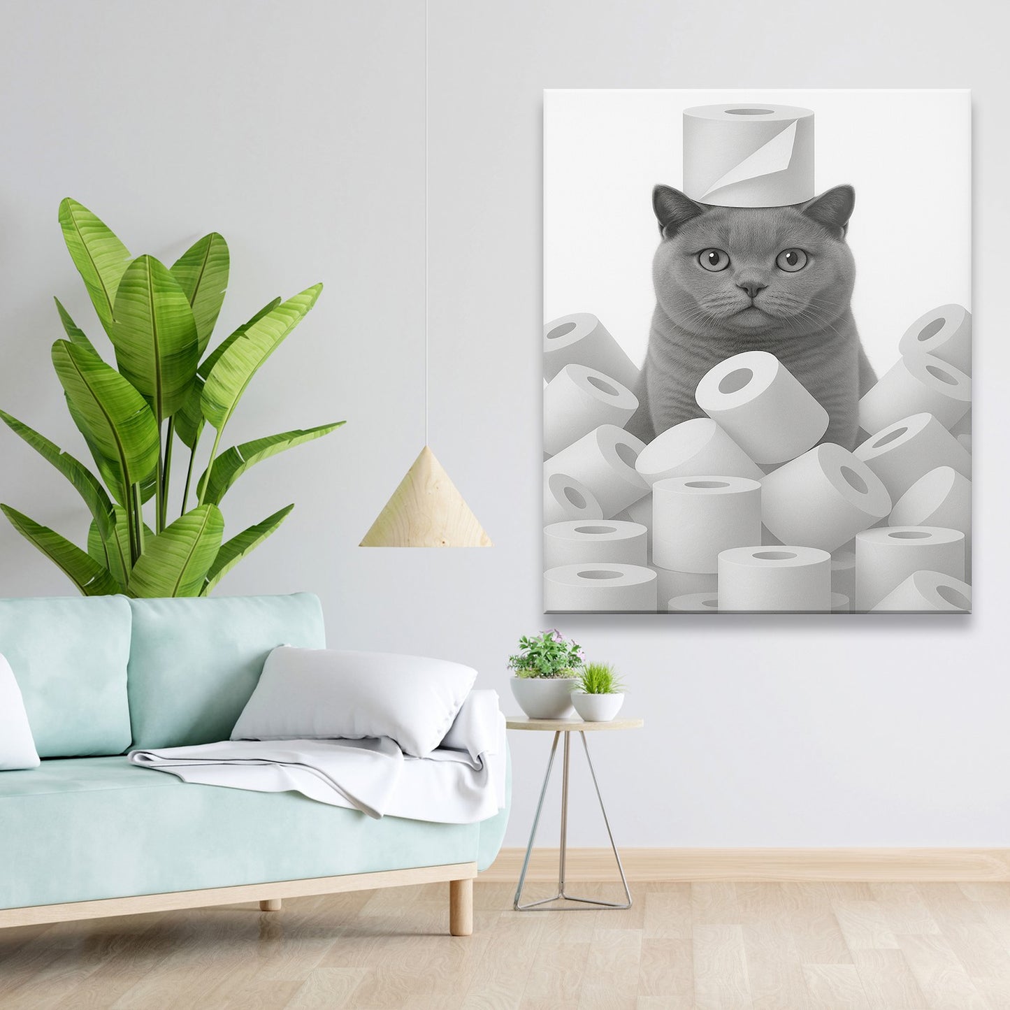 Custom Photo Cat Bathroom Canvas