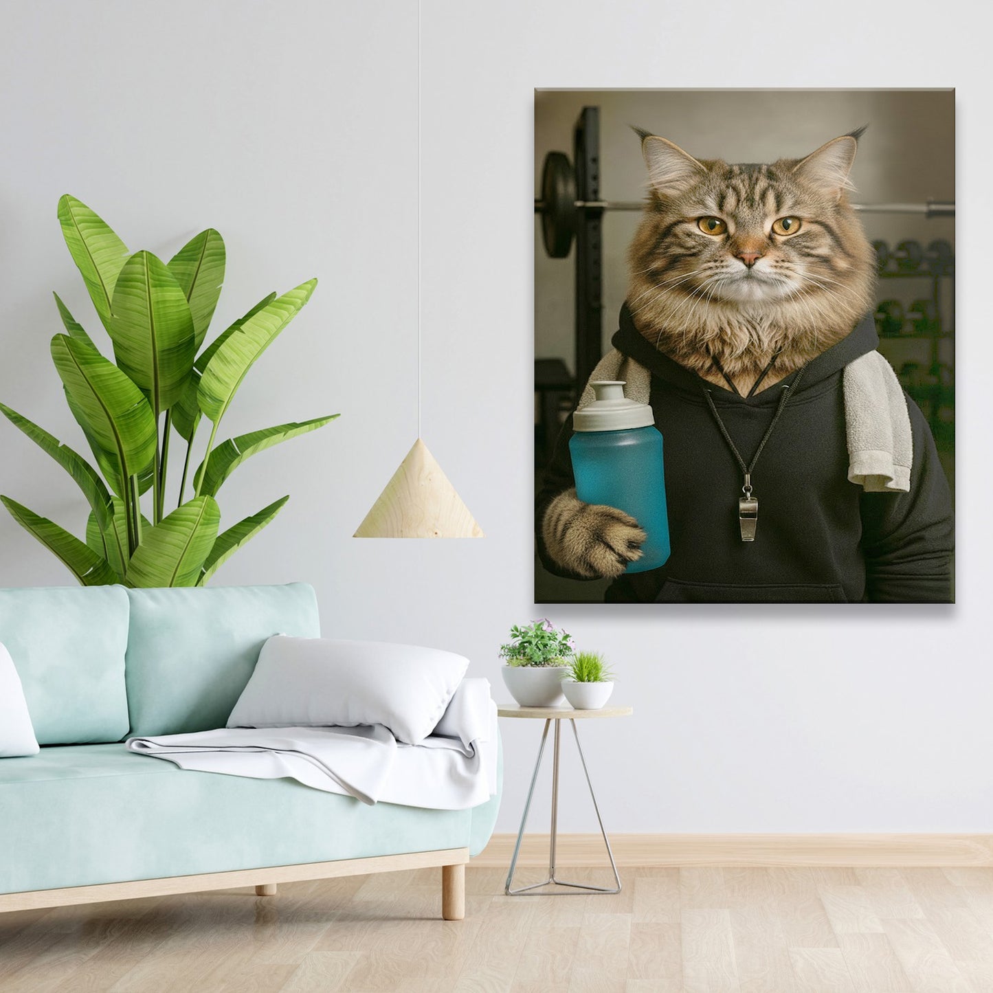 Custom Photo Personal Trainer Cat Canvas Gift For Cat Lovers