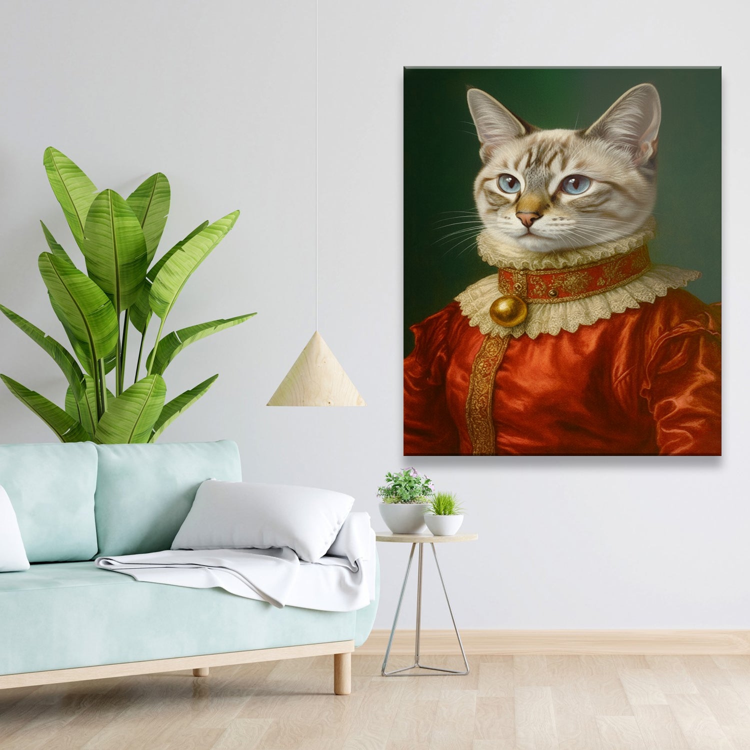 Custom Photo Cat Potrait Royal Canvas Gift For Cat Lovers