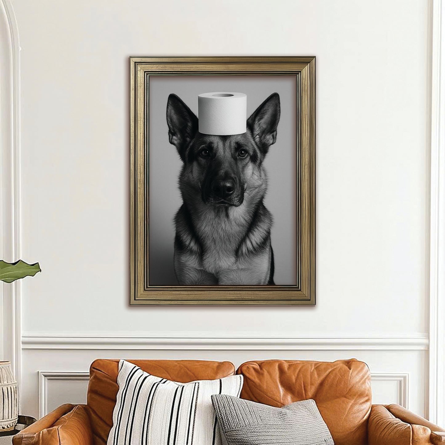 Custom Photo Dog Bathroom Style 11 Canvas Framed Wall Art Gift For Dog Lovers