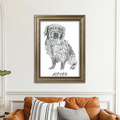 Custom Photo Dog Pencil Art