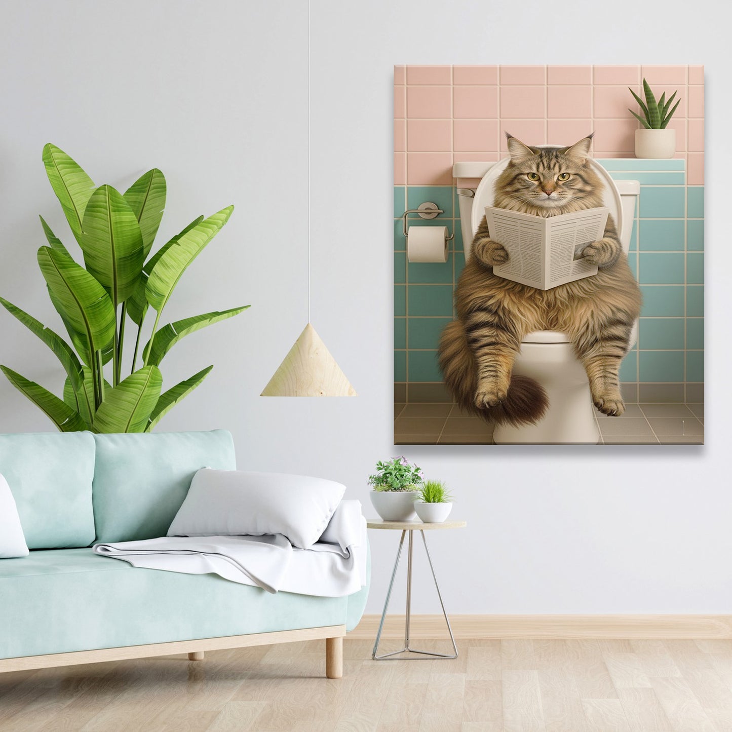 Custom Photo Cat Bathroom Style 8 Canvas Gift For Cat Lovers
