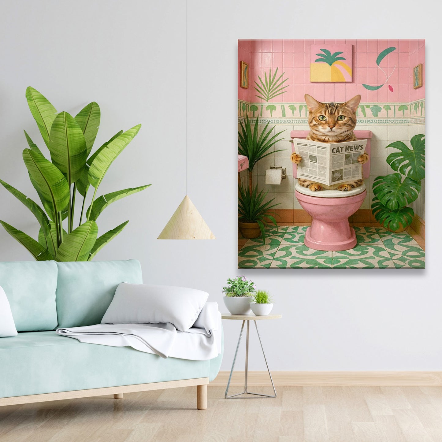 Custom Photo Cat Bathroom Style 10 Canvas Gift For Cat Lovers