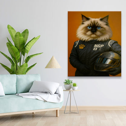 Custom Photo Cat Racer Canvas Gift For Cat Lovers