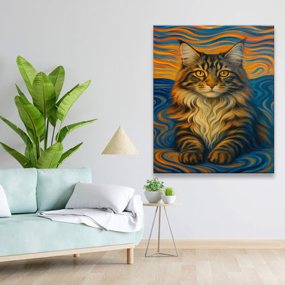 Custom Cat Portrait Expressionist Art