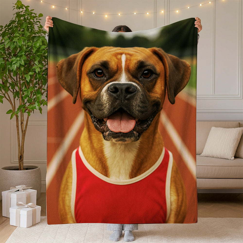 Custom Photo Runner Dog BlanketGift For Dog Lovers