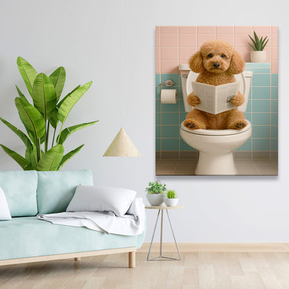 Custom Photo Dog Bathroom Style 8 Canvas Gift For Dog Lovers