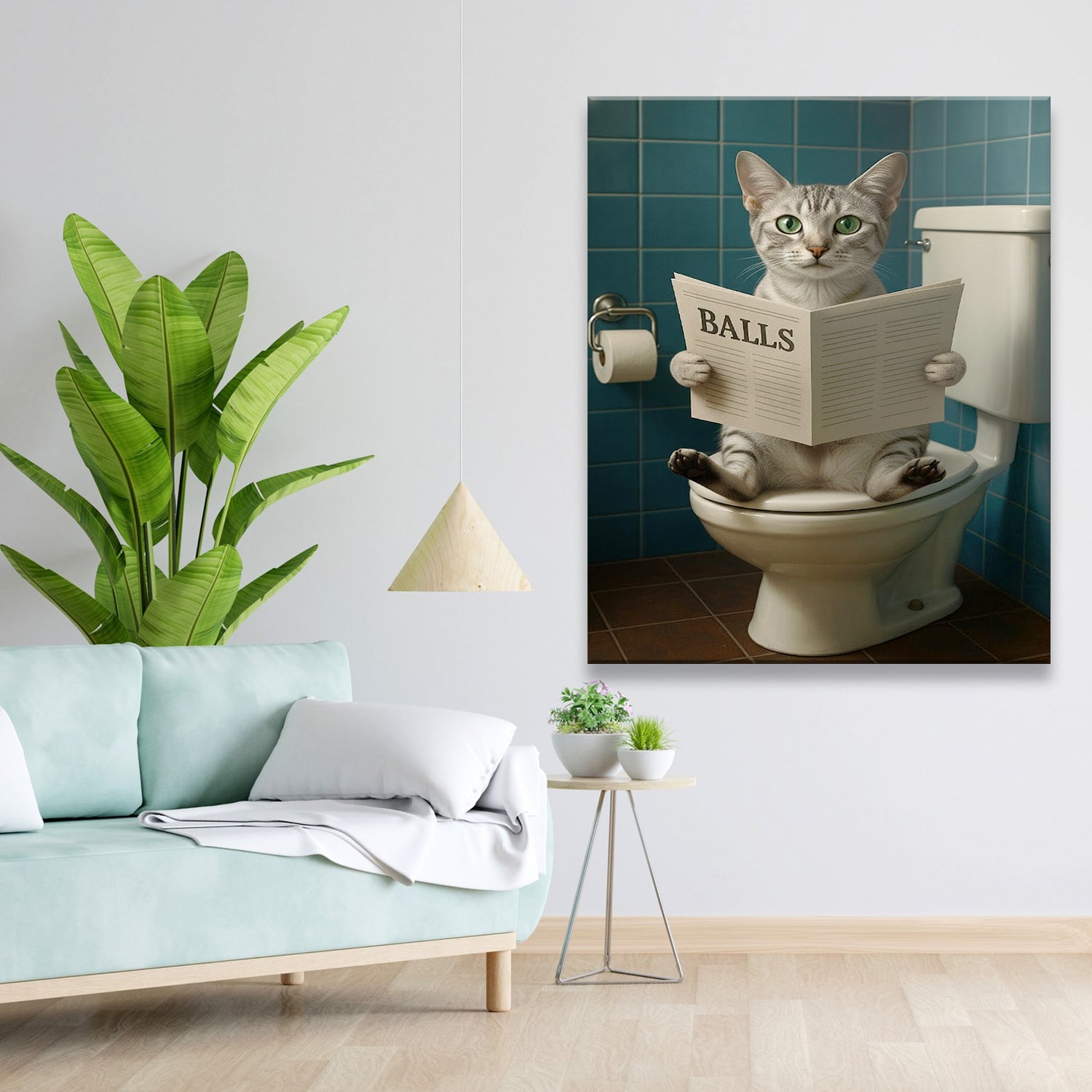 Custom Photo Cat Bathroom Style 7 Canvas Gift For Cat Lovers