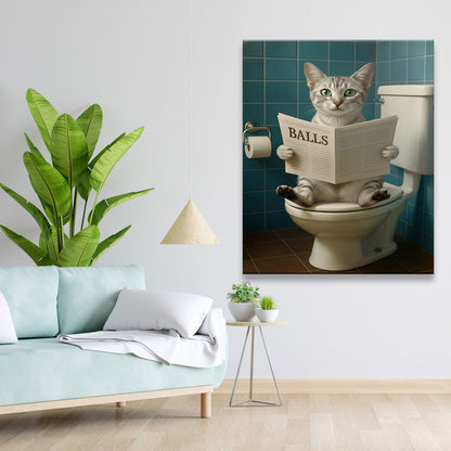 Custom Photo Cat Bathroom Style 7 Canvas Gift For Cat Lovers