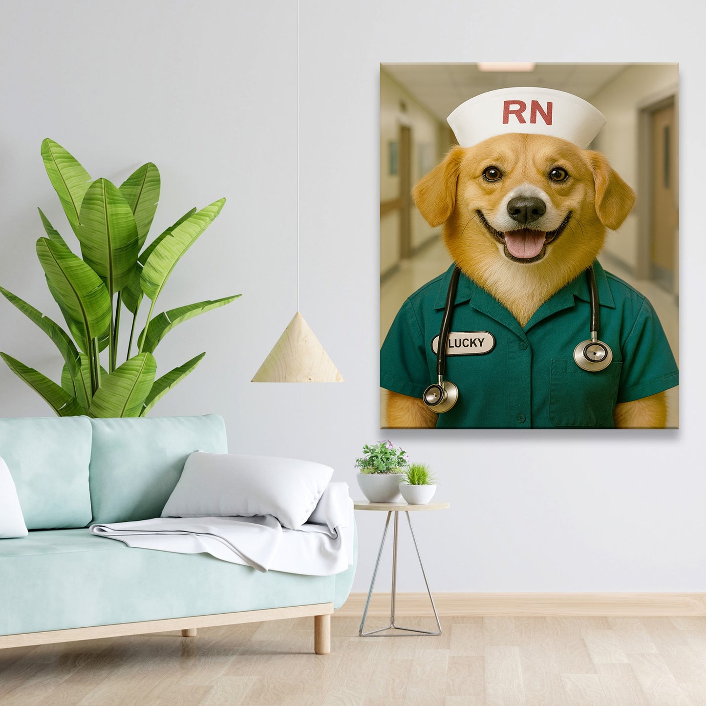 Custom Photo Registed Nurse Dog Canvas Gift For Dog Lovers