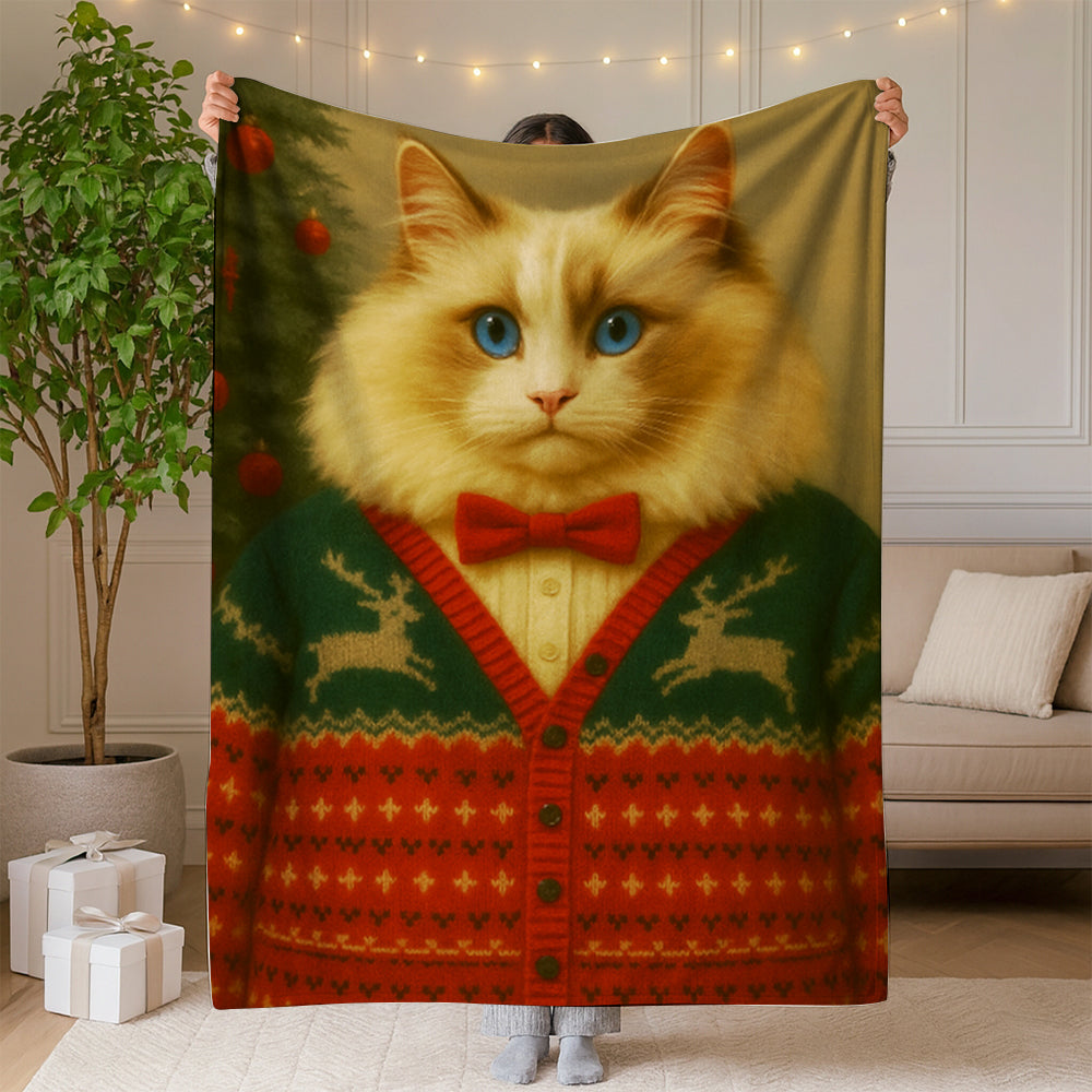 Custom Photo Christmas Dog Blanket Gift For Dog Lovers