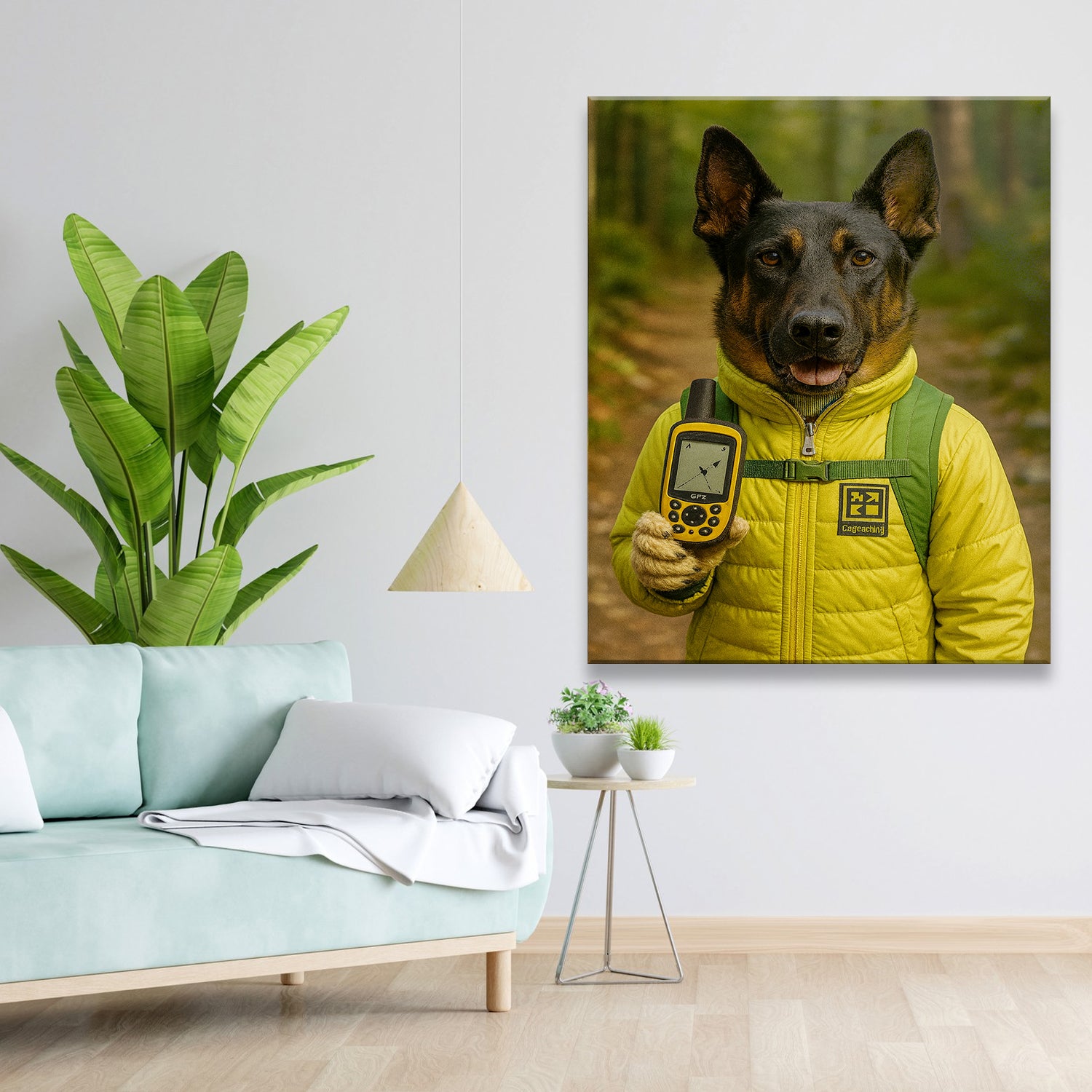Custom Photo Geocaching Gps Adventure Dog Canvas Gift For Dog Lovers