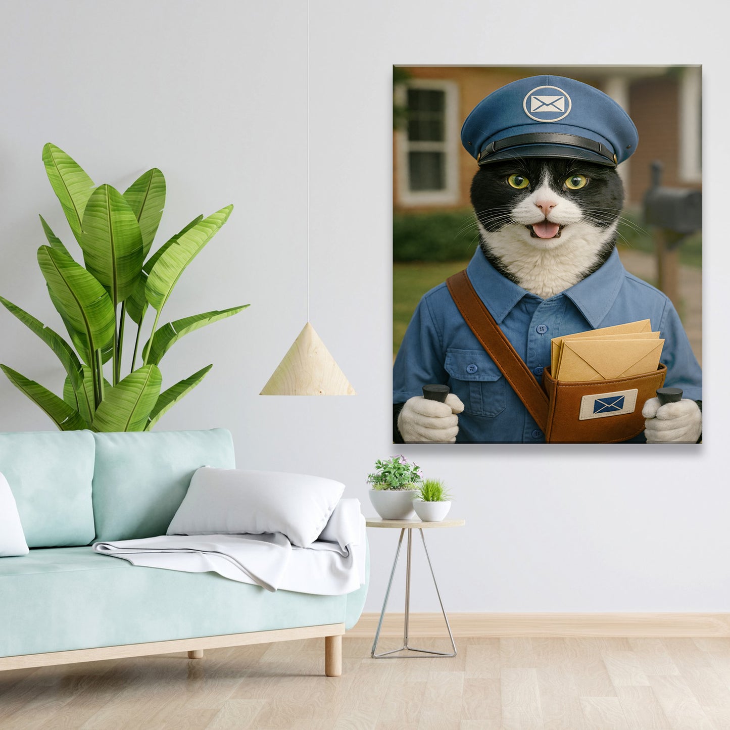 Custom Photo Mail Carrier Cat Canvas Gift For Cat Lovers