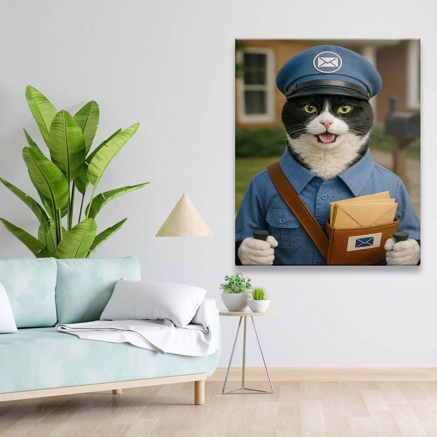 Custom Photo Mail Carrier Cat Canvas Gift For Cat Lovers