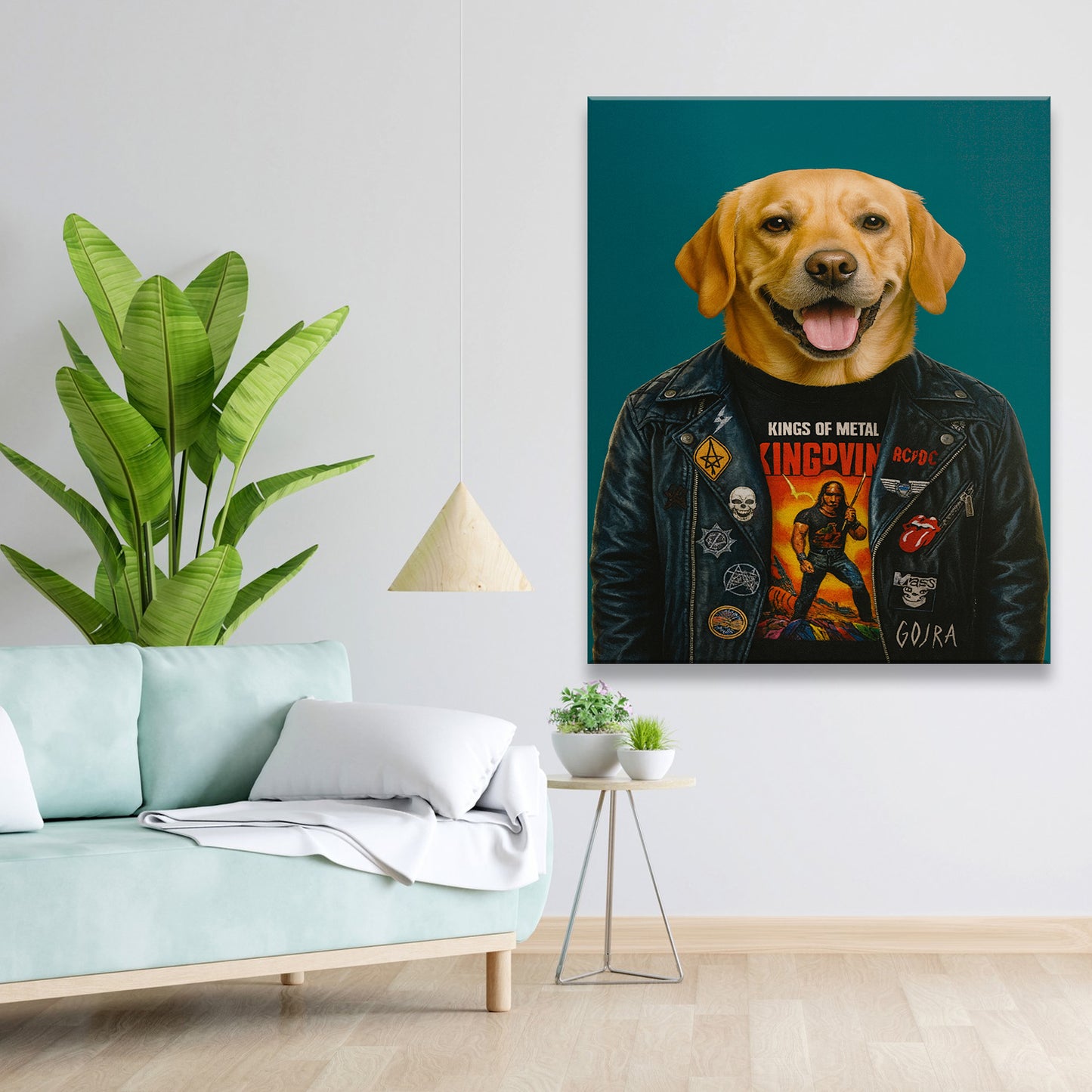 Custom Photo Dog Rock n Roll Canvas