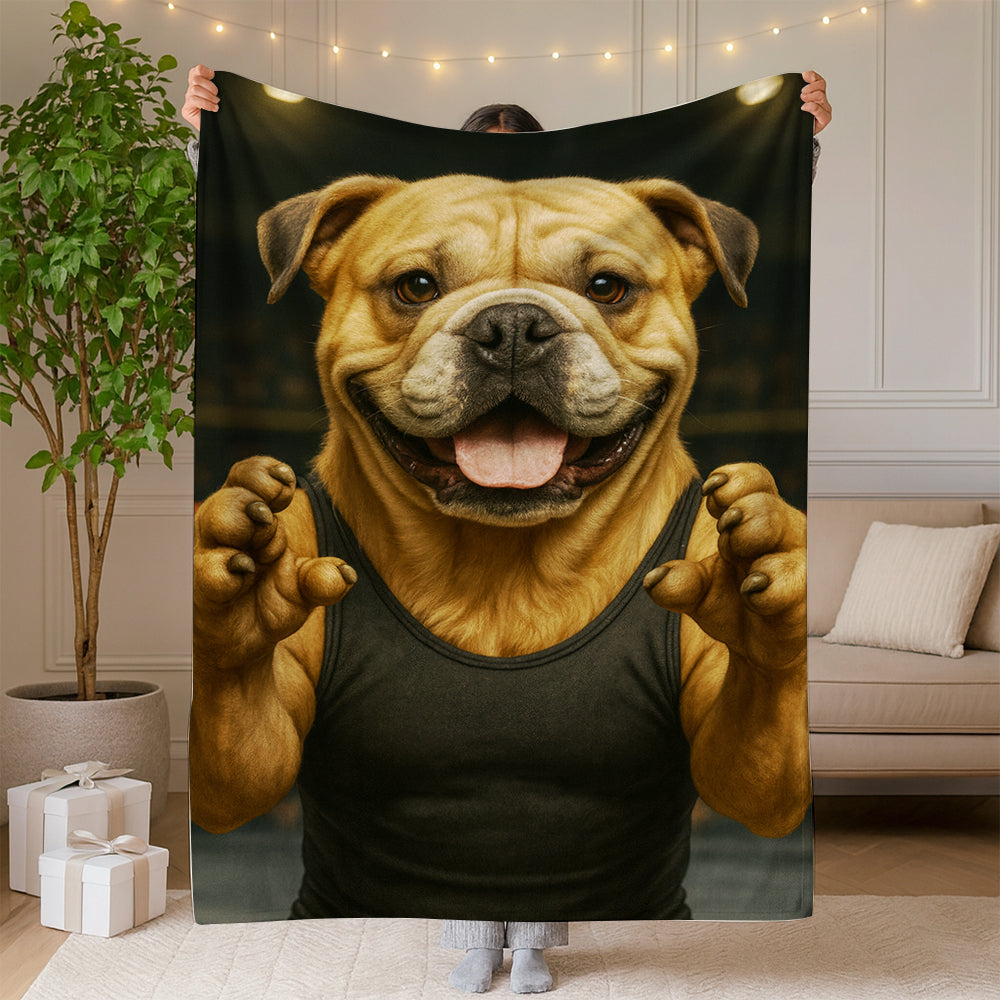 Custom Photo Wrestler Fighter Dog BlanketGift For Dog Lovers