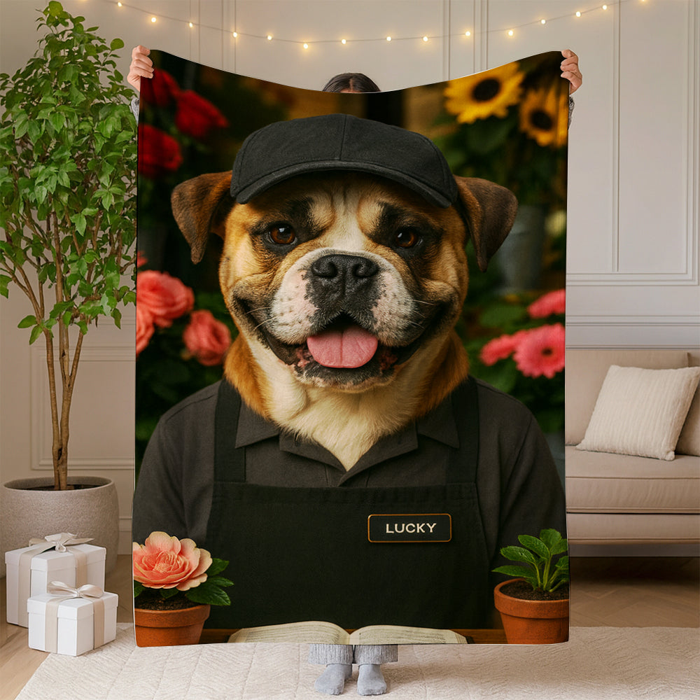 Custom Photo Flower Shop Florist Dog BlanketGift For Dog Lovers