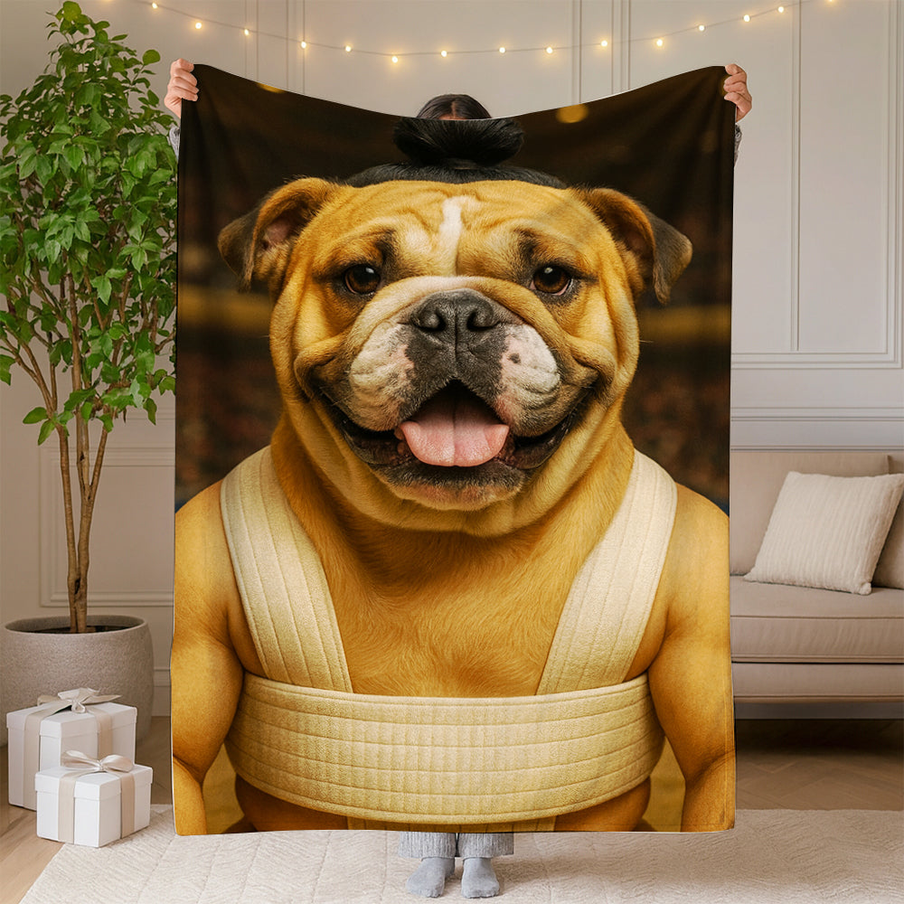 Custom Photo Sumo Dog BlanketGift For Dog Lovers