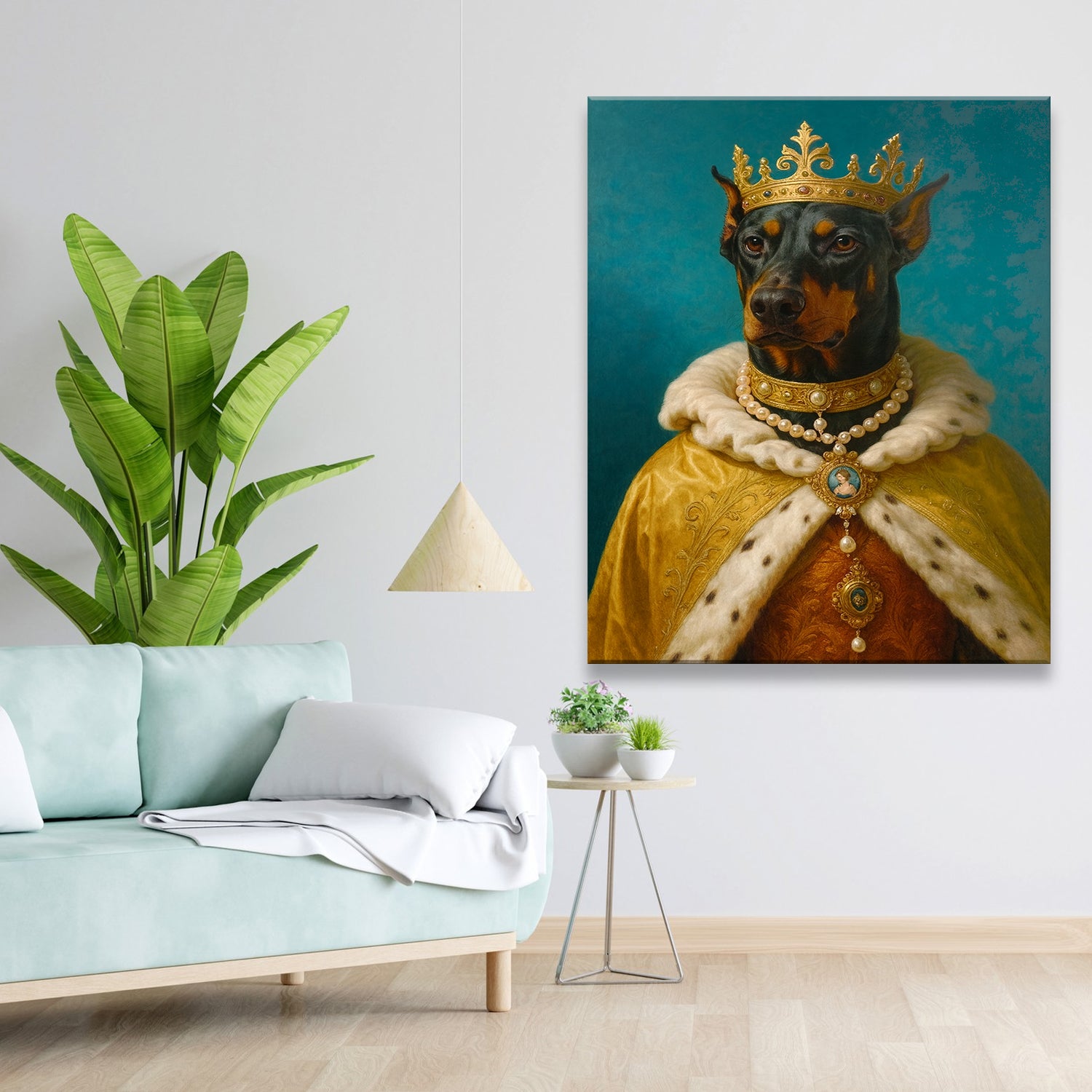 Custom Photo King Royal Dog Canvas Gift For Dog Lovers