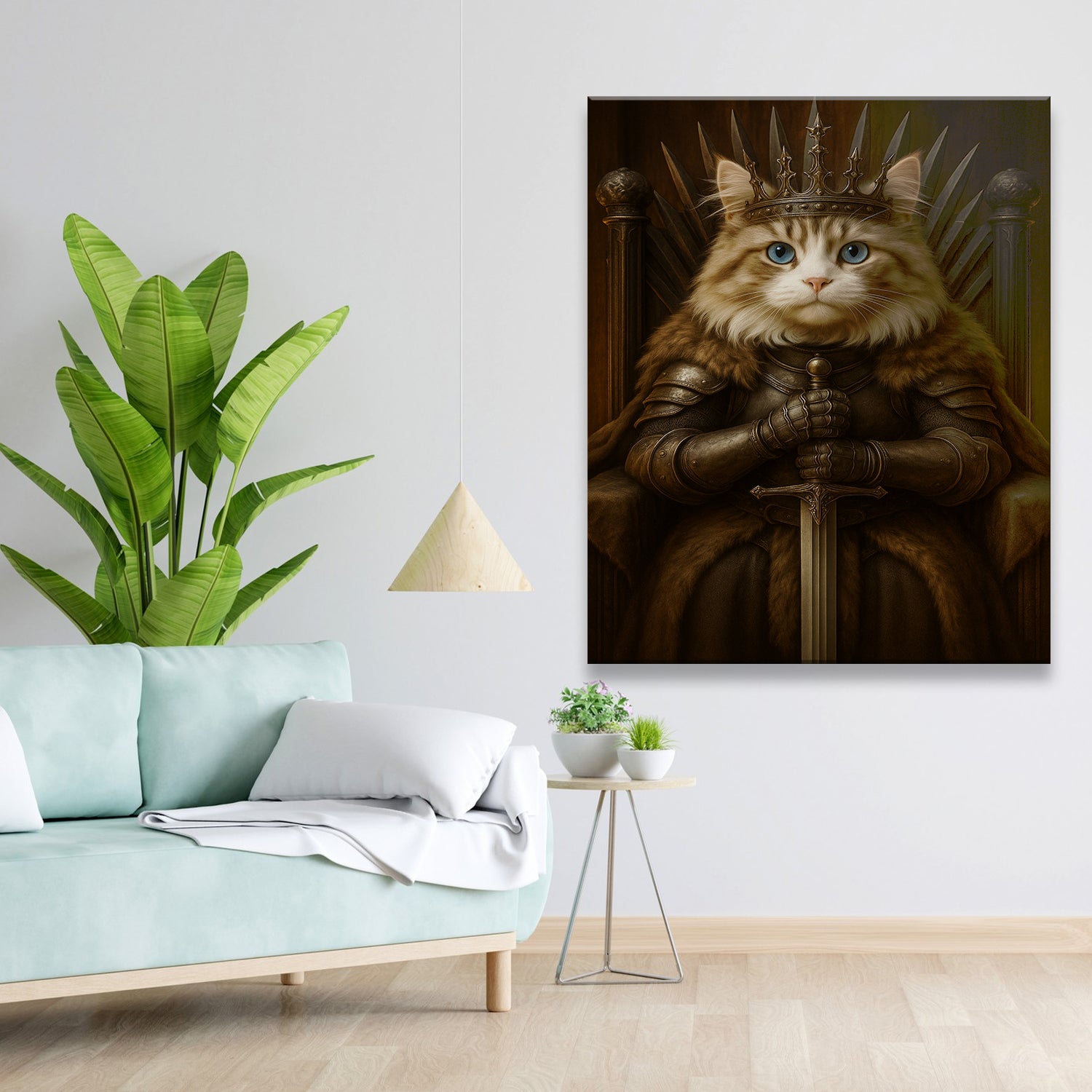 Custom Photo Cat Canvas Royal Pet Portrait