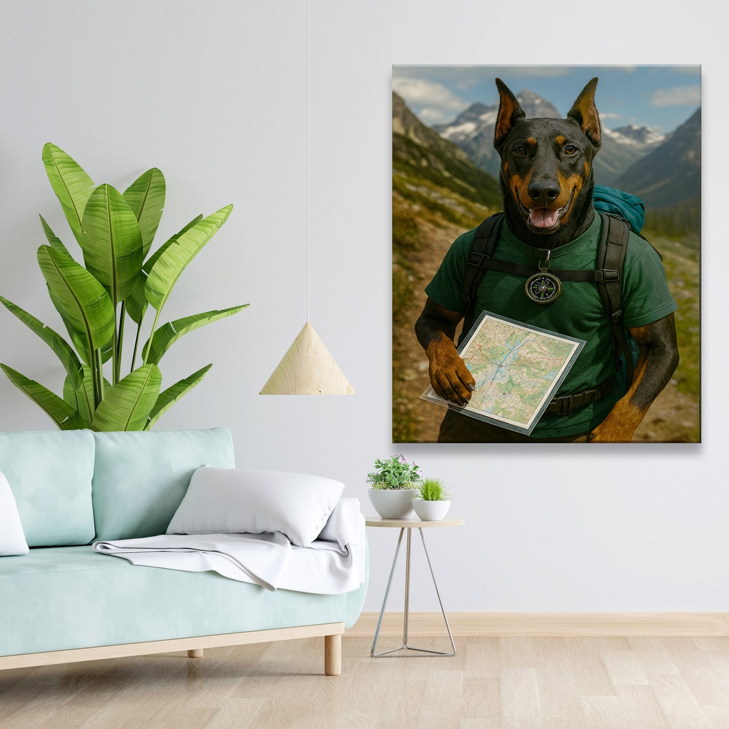 Custom Photo Explorer Hiking Dog Canvas Gift For Dog Lovers
