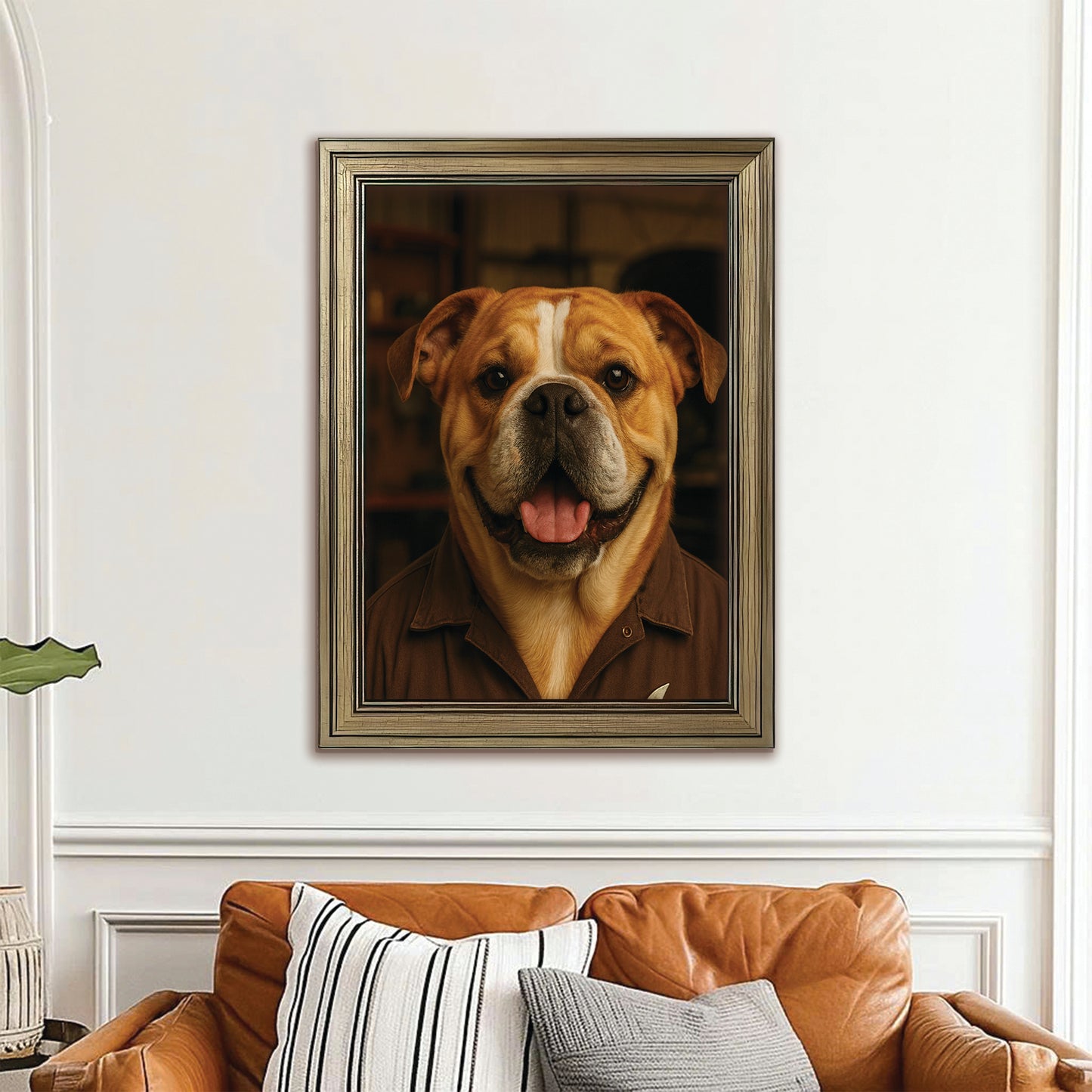 Custom Photo Mechanic Dog Canvas Framed Wall Art Gift For Dog Lovers