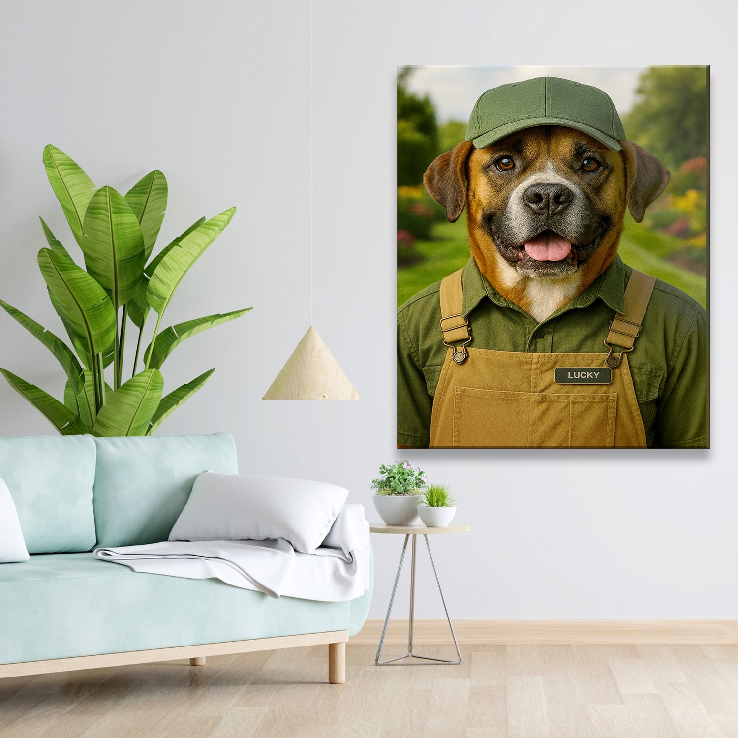 Custom Photo Gardener 2 Dog Canvas Gift For Dog Lovers