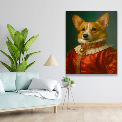 Custom Photo Dog Potrait Royal Canvas Gift For Dog Lovers