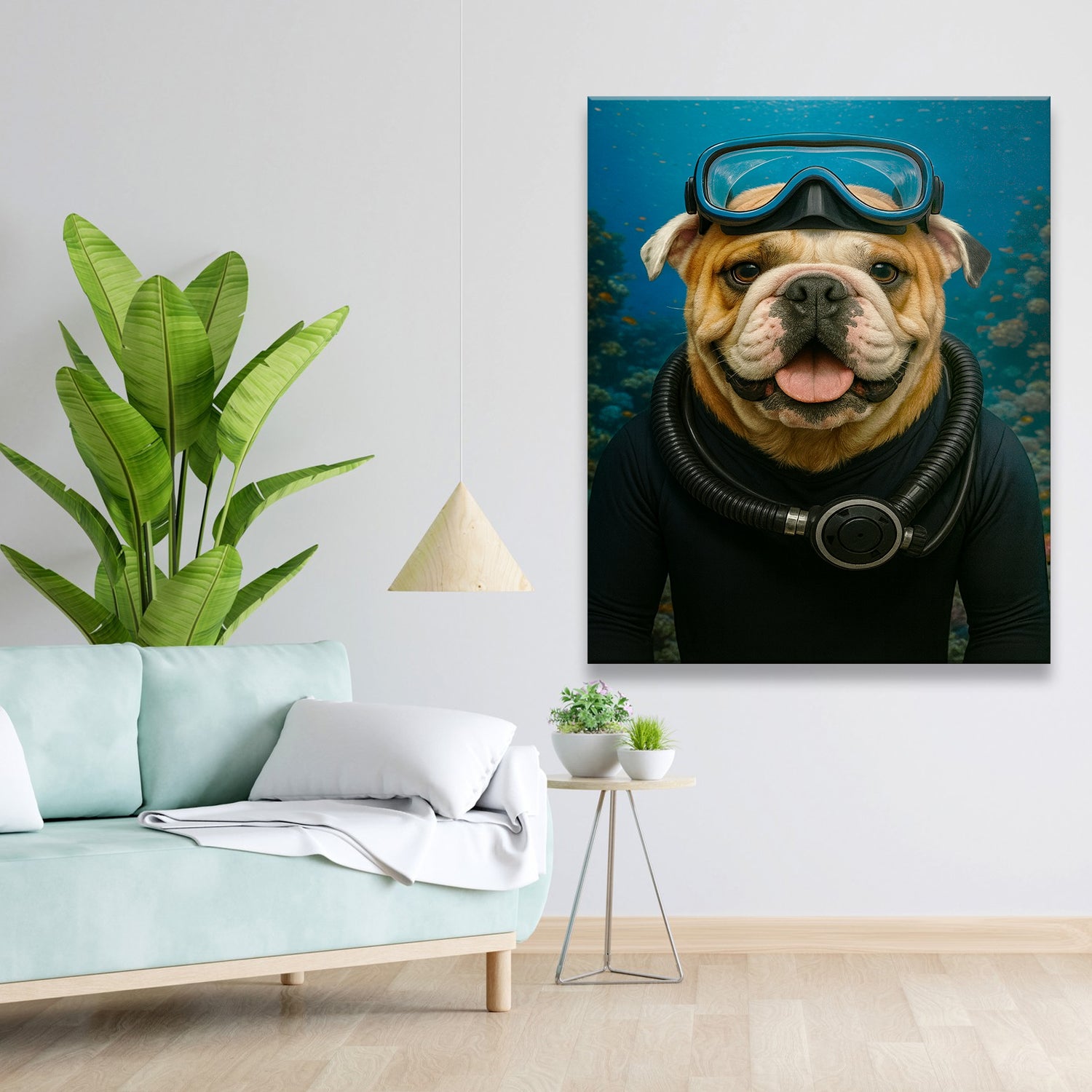 Custom Photo Scuba Diving Dog Gift For Dog Lovers