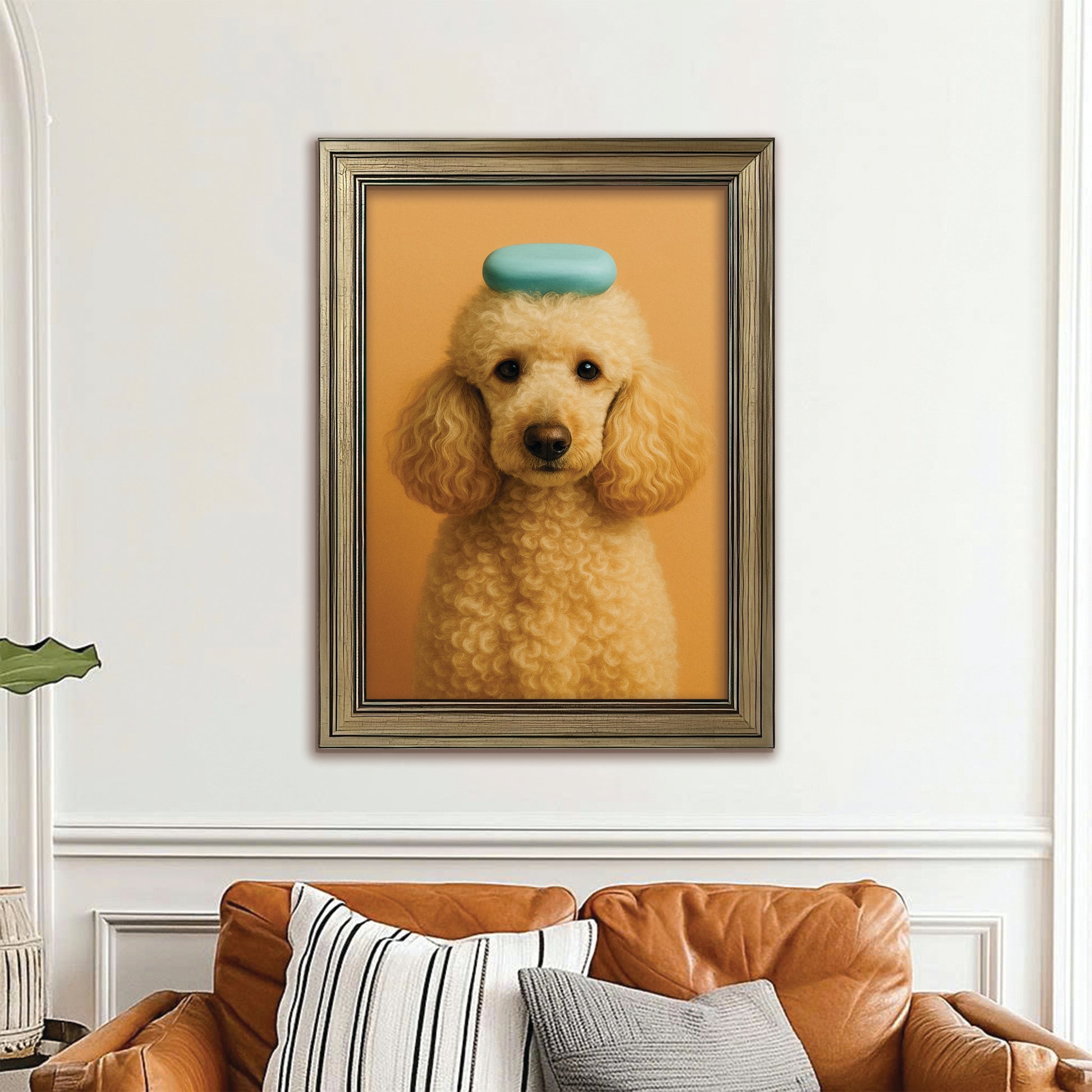 Custom Photo Dog Bathroom Style 24 Canvas Framed Wall Art Gift For Dog Lovers