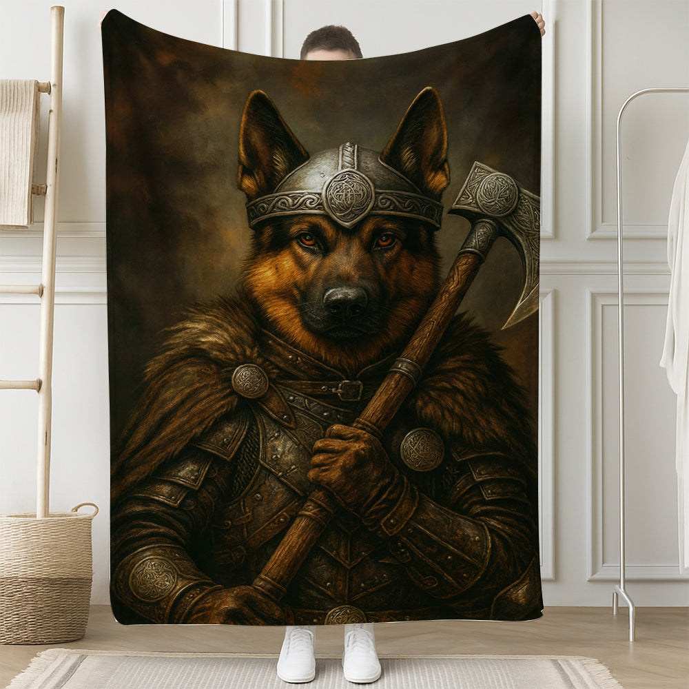 Custom Dog Photo Viking Warrior Blanket Gift For Dog