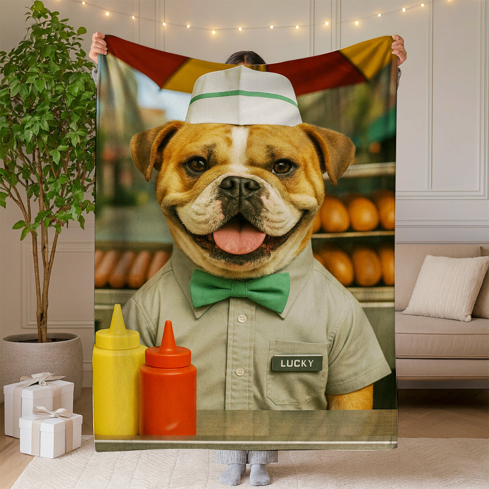 Custom Photo Hot Dog BlanketGift For Dog Lovers