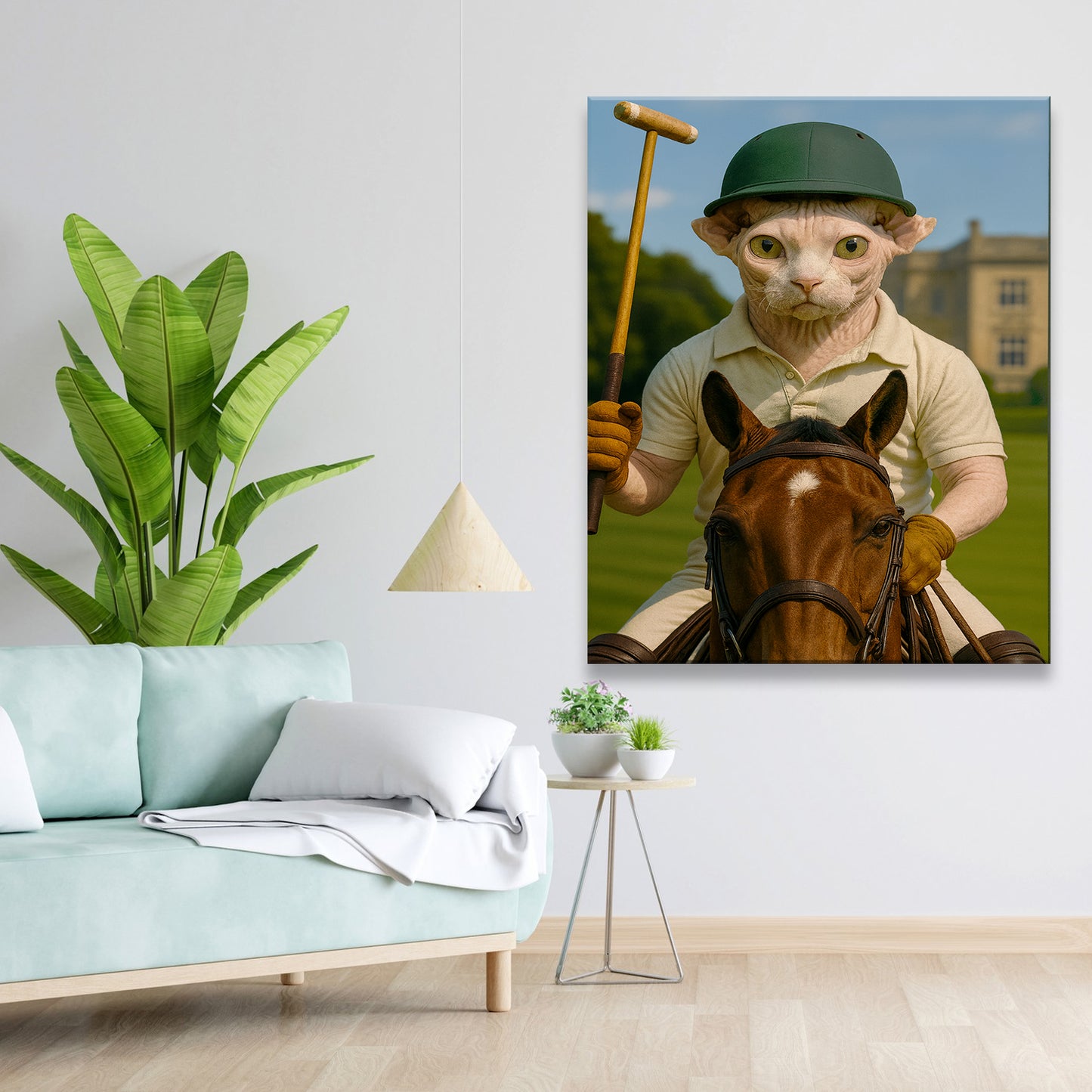 Custom Photo Polo Sport Cat Canvas Gift For Cat Lovers