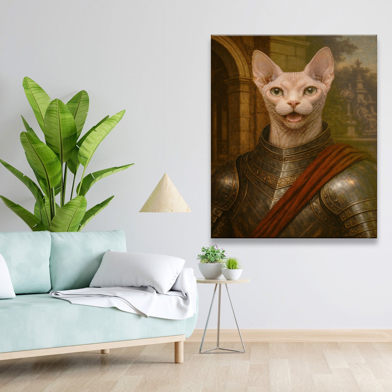 Custom Photo Cat Knight Canvas Gift For Cat Lovers
