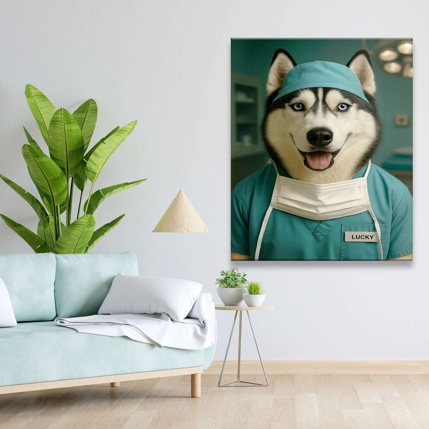 Custom Photo Surgeon Dog Canvas Gift For Dog Lovers