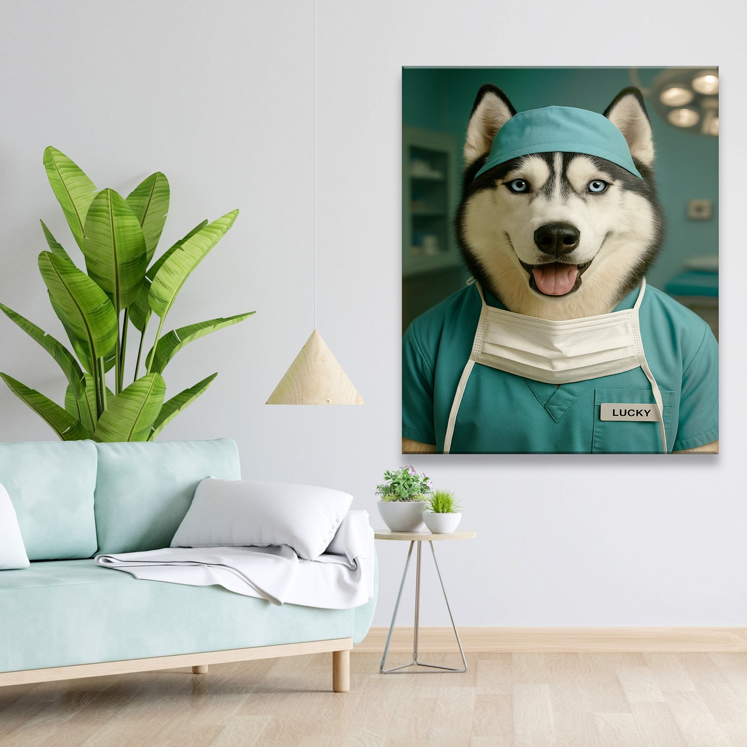 Custom Photo Surgeon Dog Canvas Gift For Dog Lovers